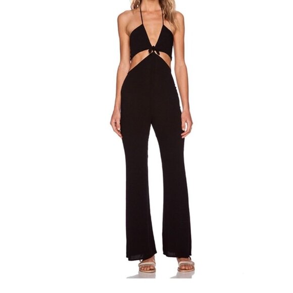 For Love & Lemons Summer Love Halter Romper Jumpsuit - Picture 1 of 12
